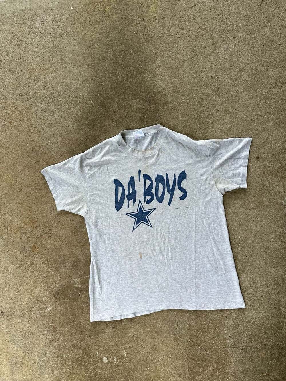 Vintage 1993 Dallas Cowboys Da' Boys T-Shirt Gray Hanes Beefy-T
